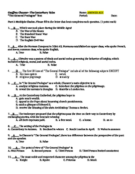 study guide key for canterbury tales